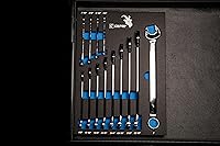 Vista 4 de Capri Tools Llaves combinadas de bandeja de mecánico, SAE