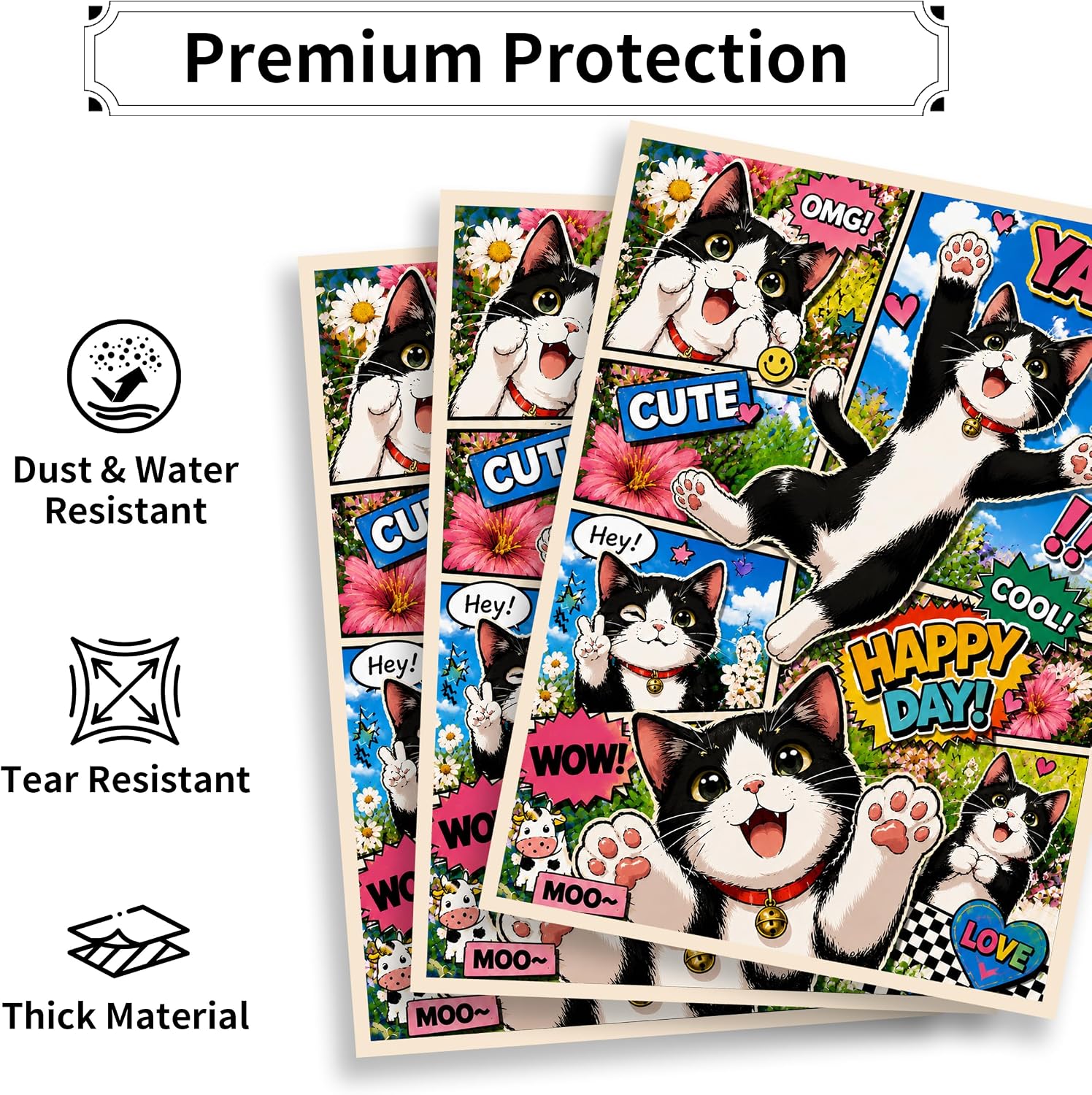 MTG Card Sleeves 100 Count, Cute Cat Matte Art Deck Protectors image 4