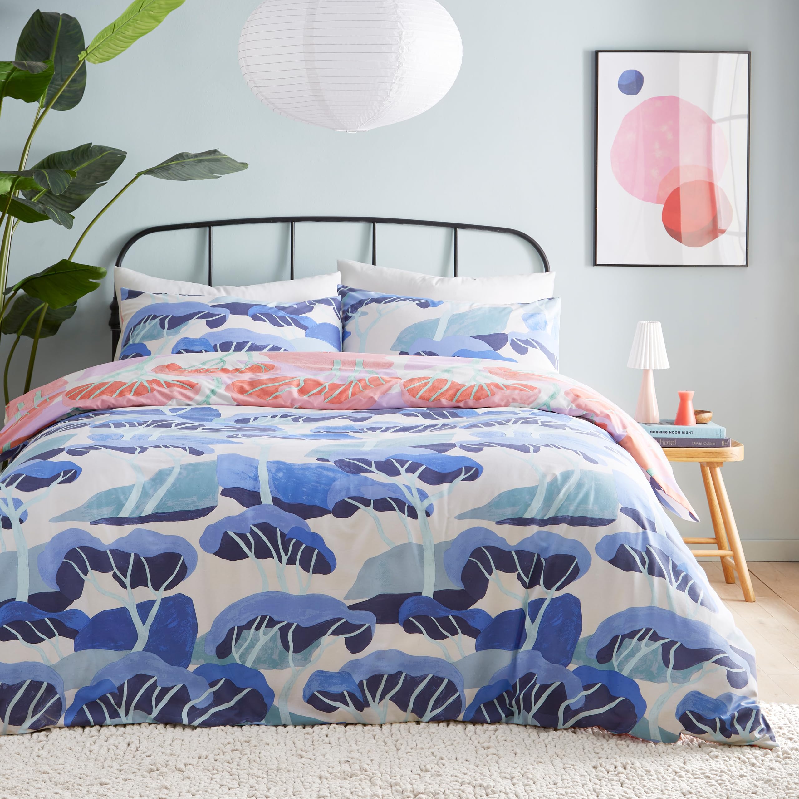 furn. D'Azure Abstract Tree Duvet Cover Set, Multicolour, Super King - Image 4