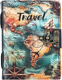 CRAFT JUNKY Vintage Leather Journal Diary for Women &amp; Men Travel Diary Notebook for Writing Deckle Edge Paper,200 Pages