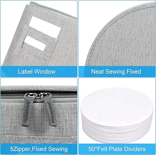 Miniatura 4 de Juego de almacenamiento de China, juego de 4 piezas de carcasa rígida para almacenamiento y transporte de platos, protege los platos, tiene ventana