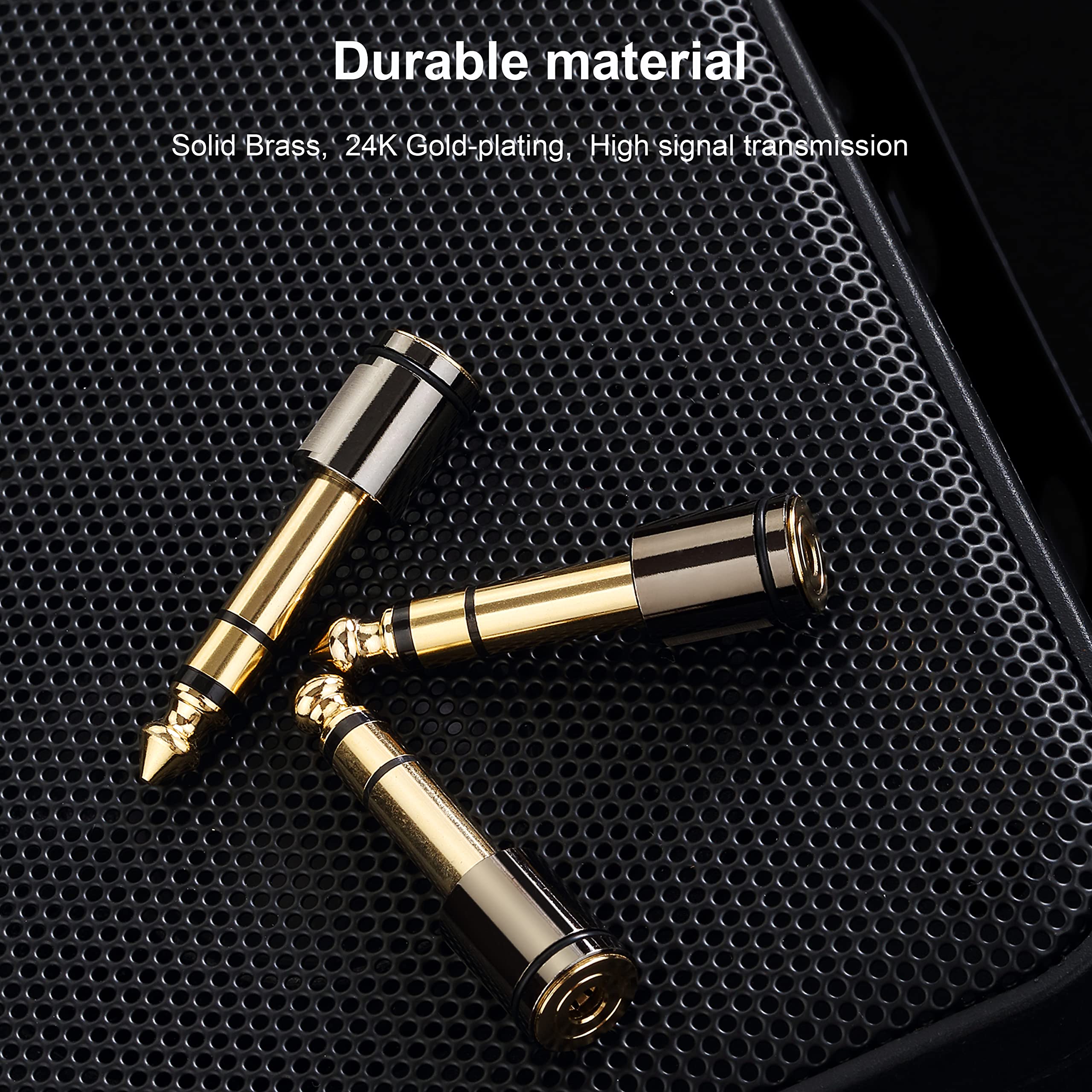 3 adaptadores de audio estéreo de 6,35 mm 1/4 macho a 3,5 mm 1/8 hembra, adaptador de auriculares estéreo chapado en oro para smartphones, tabletas, auriculares, altavoz, guitarra