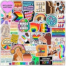 BulbaCraft Diversity & Inclusion Stickers for Water Bottle and Laptop - Social Awareness Party Favors & Decorations, Waterproof Vinyl Unity Decals, Diversity Stickers Laptop, Gifts for Women & Men