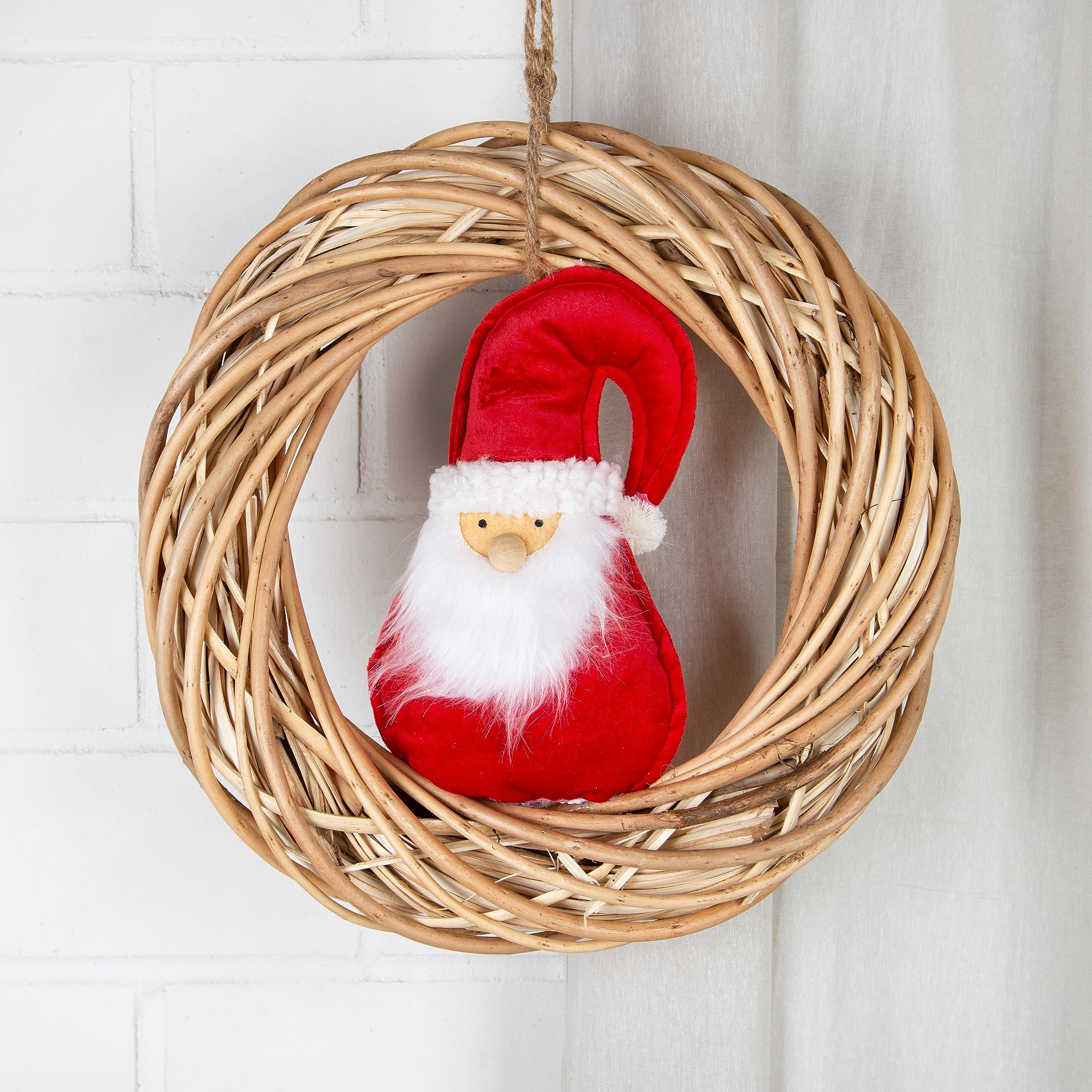 Ghirlanda Decorativa In Vimini Di Salice Intrecciato – Naturale, 38 Cm Di Diametro, Per Porta O Parete, Rustica