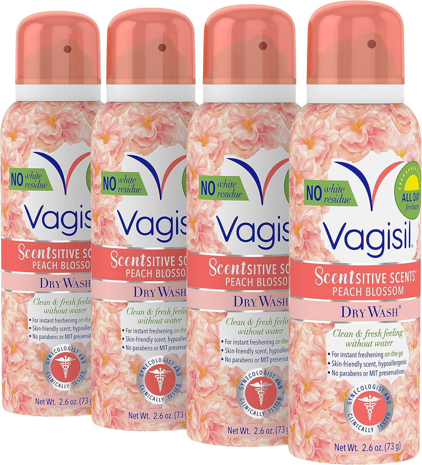 Buy Vagisil Scentsitive Scents Peach Blossom Dry Wash Spray 2.6 oz, 4