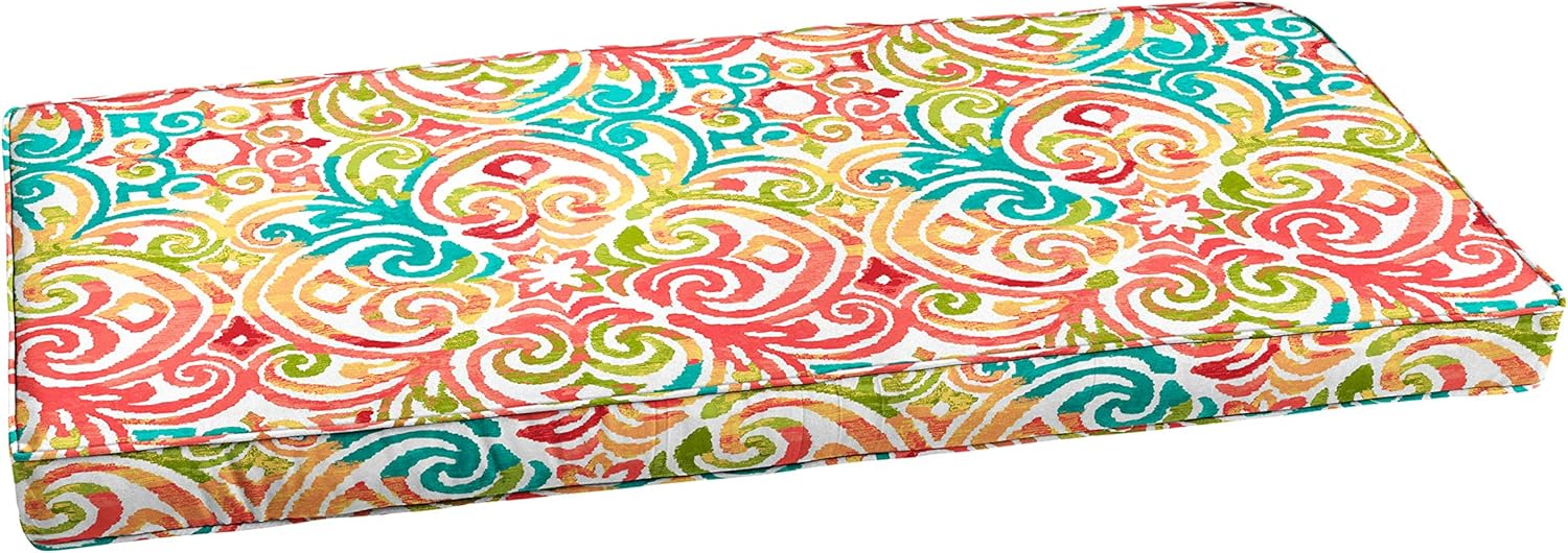 Sorra Home Indoor/Outdoor Corded Bench Cushion, 1 Count (Pack of 1), Multicolor