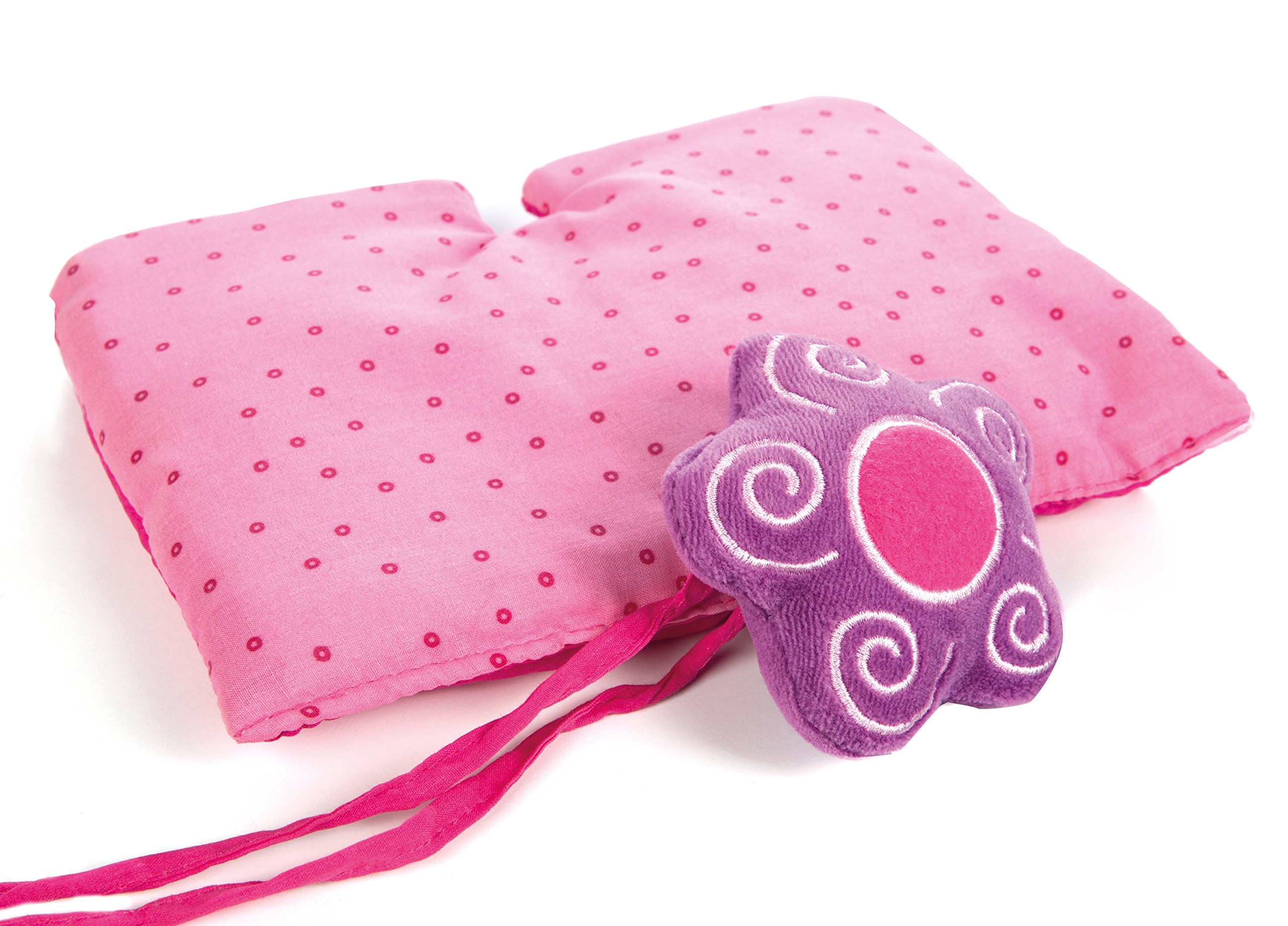 roba Seggiolone per Bambole Happy Fee, con Fiore, Legno Naturale, Cuscino Rosa