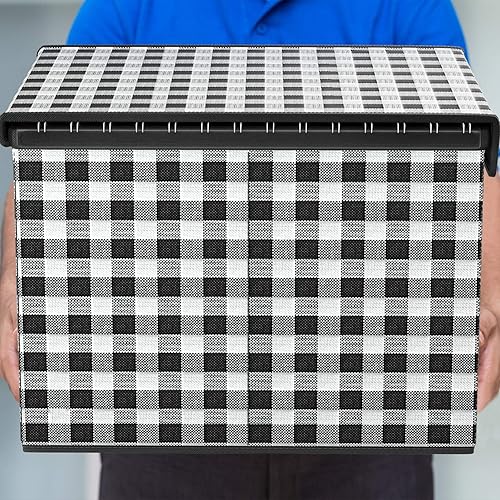 Vista 25 de Huolewa Caja organizadora de archivos con tapa, organizador de carpetas de archivos plegable para almacenamiento de documentos de oficina, caja