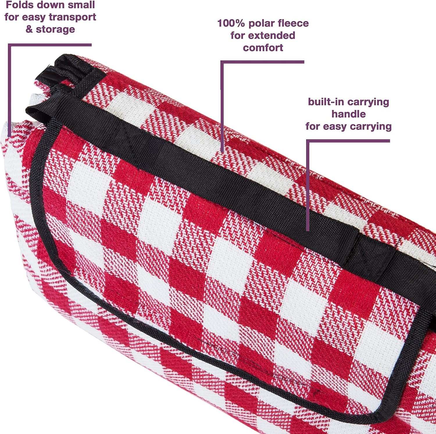 Extra Large Picnic & Outdoor Blanket with Waterproof Backing 80" x 90"