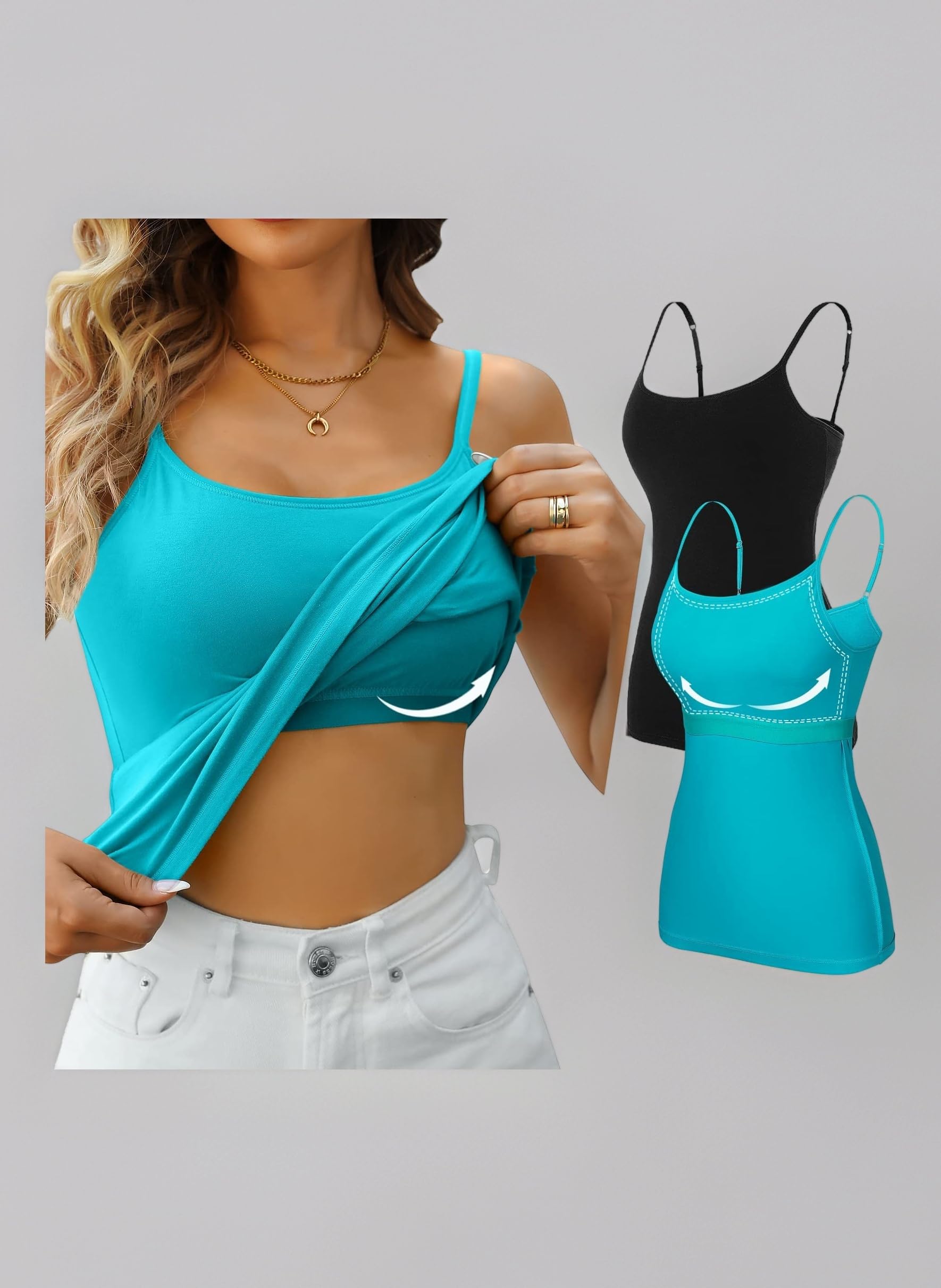 Women Cotton Camisole Non-Padded Shelf Bra Tops