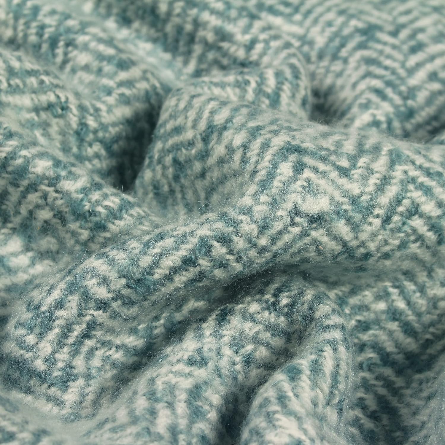 Furn Weaver Herringbone Throw-Acrylic-Teal-130cm x 180cm, Acrylic, Teal, 130cm x 180cm (51" x 71" inches) - Image 3