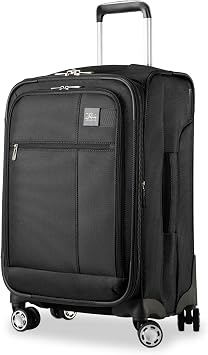 Skyway Sigma 7.0 Softside Expandable Spinner Suitcase with Wheels Black, Carry-on 20-Inch