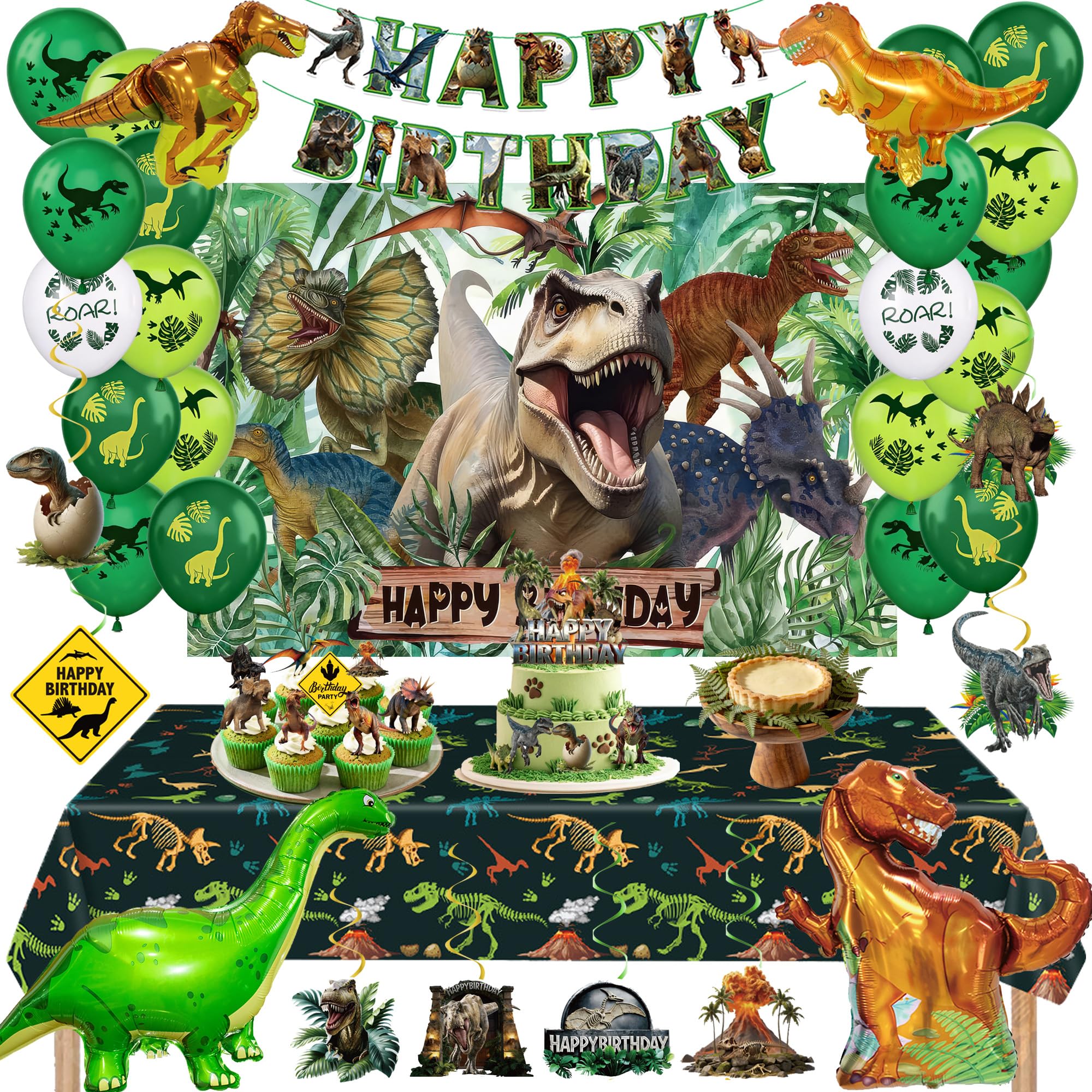 Decoraciones de cumpleaños de dinosaurio