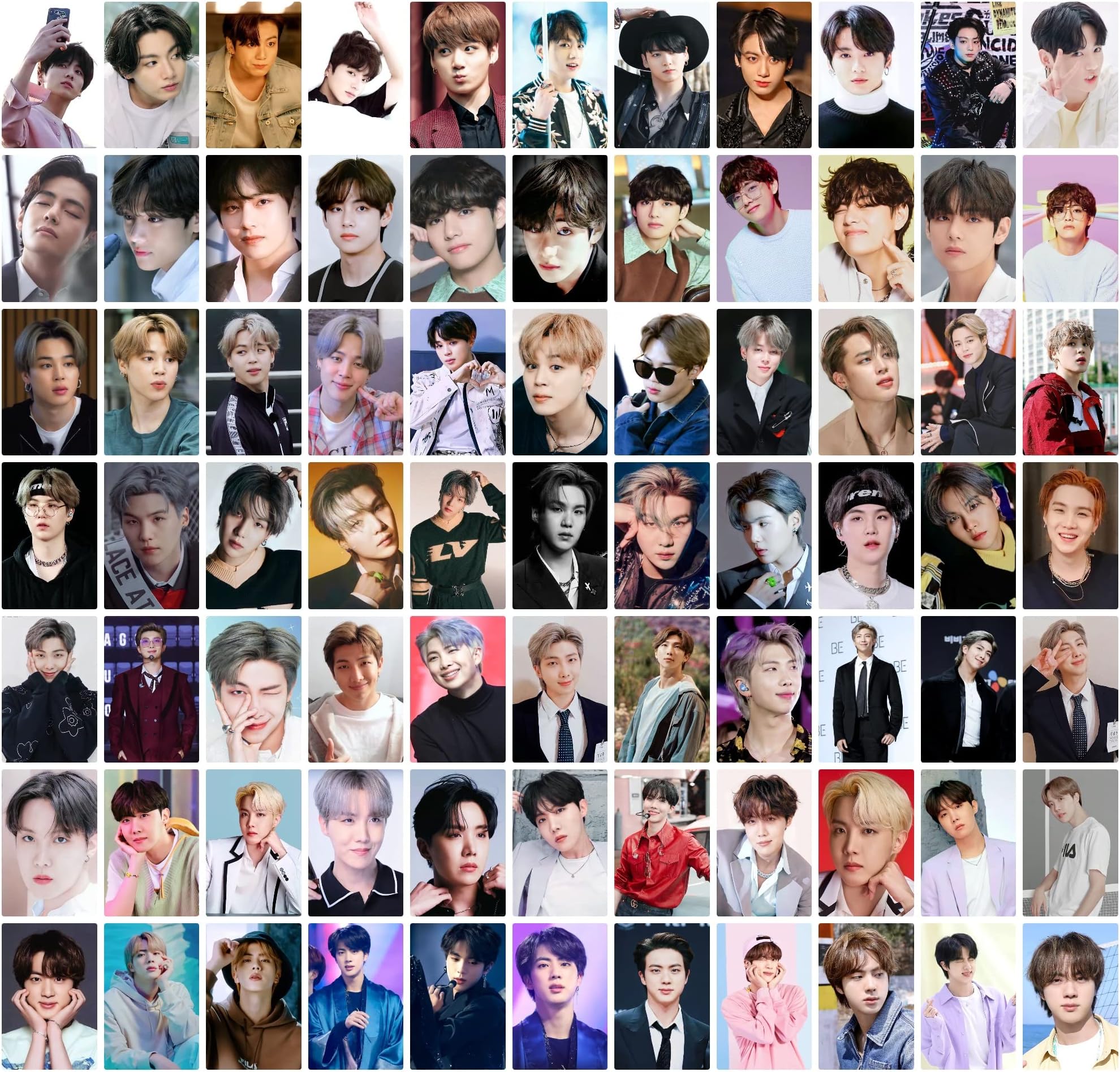 PRINTNET Pack of 77 BTS Band Members Photocards collection, HD Quality, Multicolour, (4.4 x 3 Inch)