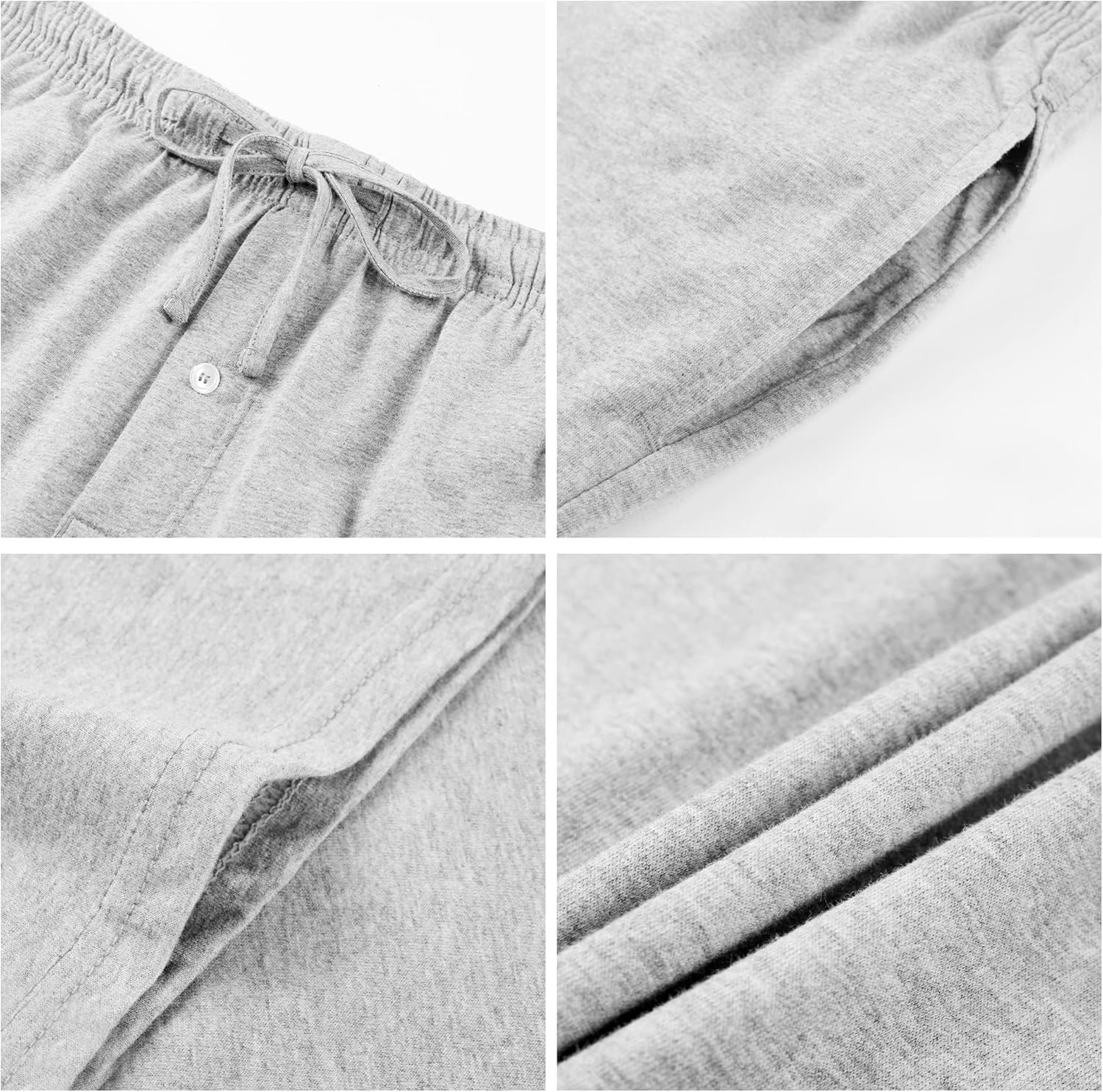 U2SKIIN Mens 100% Cotton Pajama Pants, Lightweight Soft Lounge Pant with Pockets Sleep Pj Bottoms for Men - Image 5