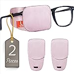 Astropic 2Pcs Large Silk Eye Patches for Adults Kids Big Glasses to Cover Either Eye (Large, Dusty Rose Pink)