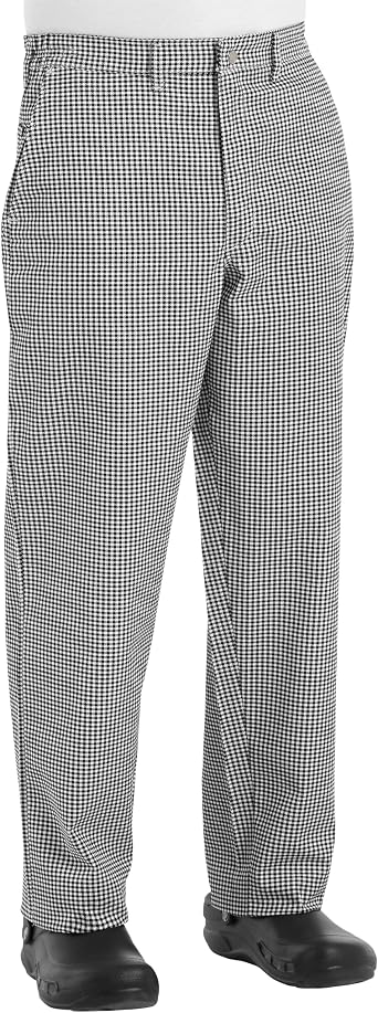 Chef Designs Mens Cook Pant - Elastic Waist Chef Pants for Professional Kitchens, Wrinkle Resistant, Front & Hip Pockets