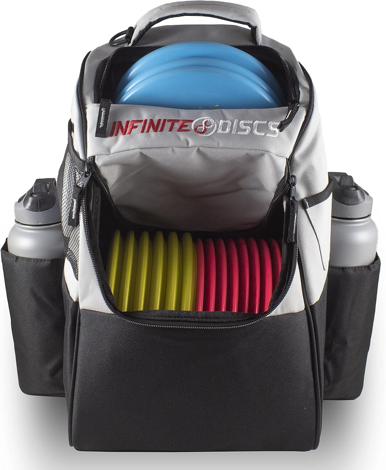 Infinite Discs Huck Pack - Lightweight Disc Golf Tournament Bag With 18+ Disc Capacity (Gray)