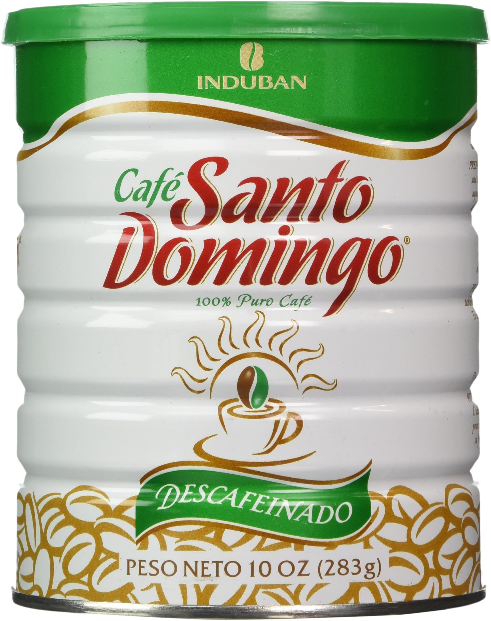 Santo Domingo Decaffeinated Coffee Decaf 2 Vacuum Packed Cans 10 Oz.
