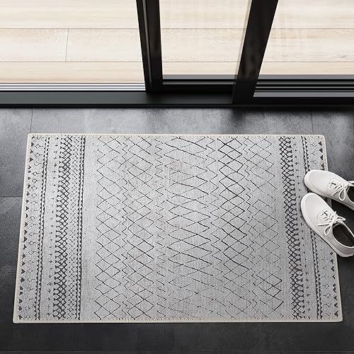 Adiva Rugs Alfombra lavable a máquina con parte trasera antideslizante para sala de estar, dormitorio, cuarto de baño, cocina, impresión vintage disponible en Yaxa Costa Rica