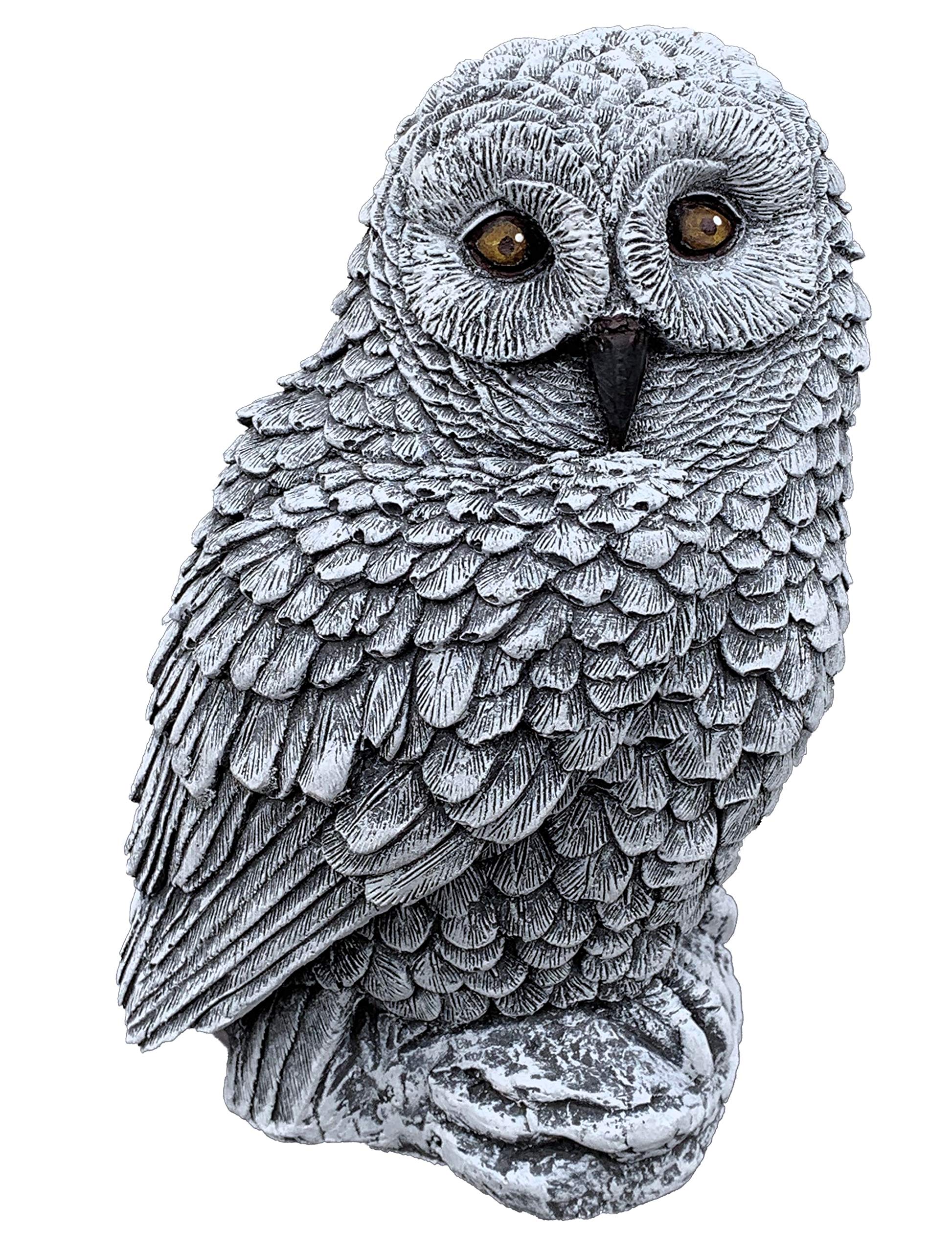 Stone And Style Gray Or Brown Stone Style Owl Figurine - Cast Stone Owl, Frost Resistant, Weatherproof Garden Ornament