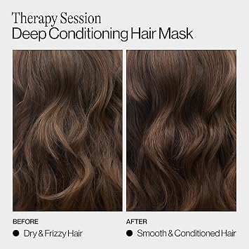 Eva NYC Therapy Session Deep Conditioning Hair Mask with Vegan Protein, Jojoba Oil + Argan Oil - Hydrate, Soften + Repair Hair Strength - Sulfate Free - Warm Vanilla Scent - 13.5 fl oz