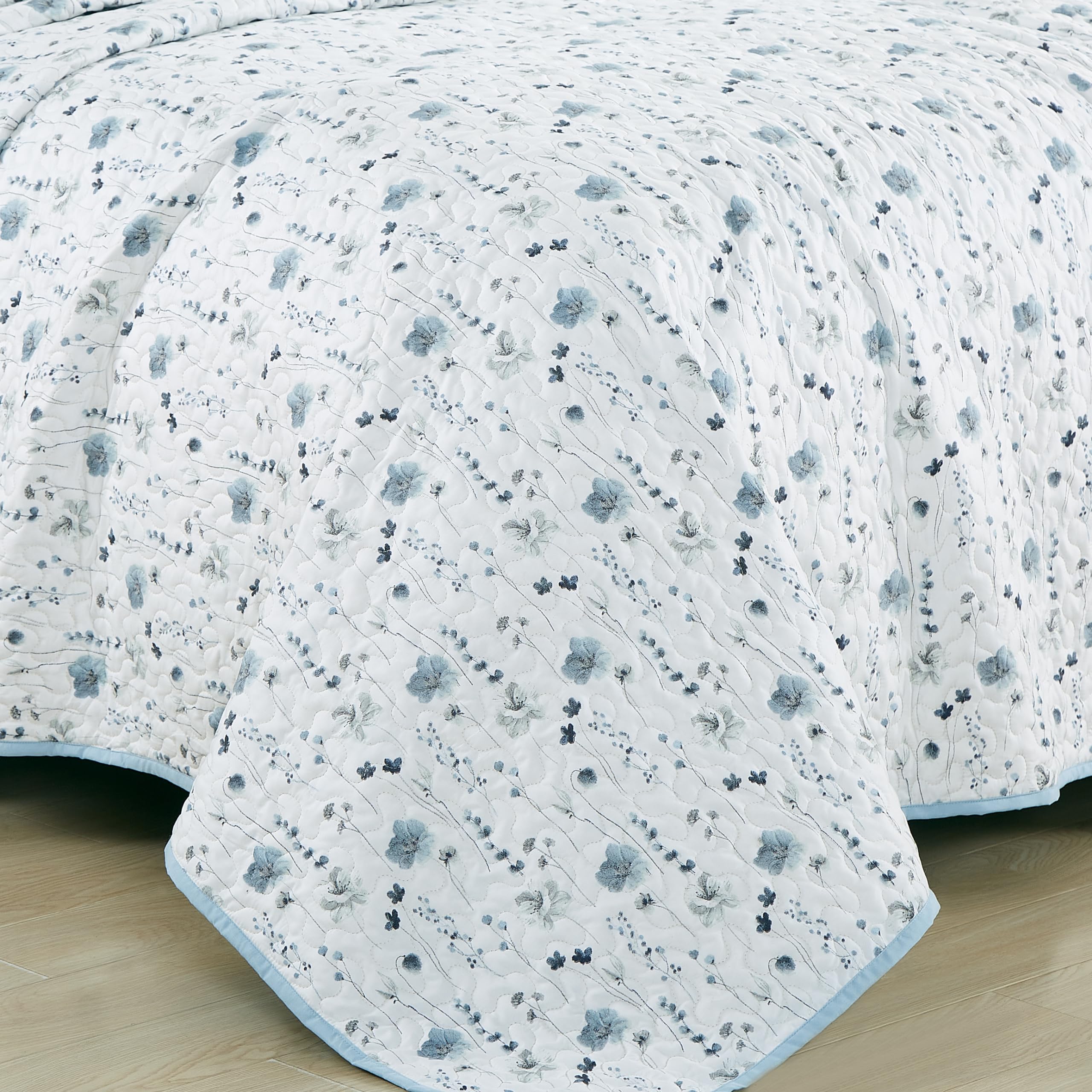 Chezmoi Collection Quinn 3 Pièces Neutre Taupe Gris Blanc Floral