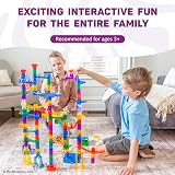Marble Genius Marble Run Super Set, STEM Toys & Maze Construction Building - 150 Translucent Track Pieces & Glass Marble for Family, Kids Toddlers Ages 4-8 - Fun Holiday Creative Gifts