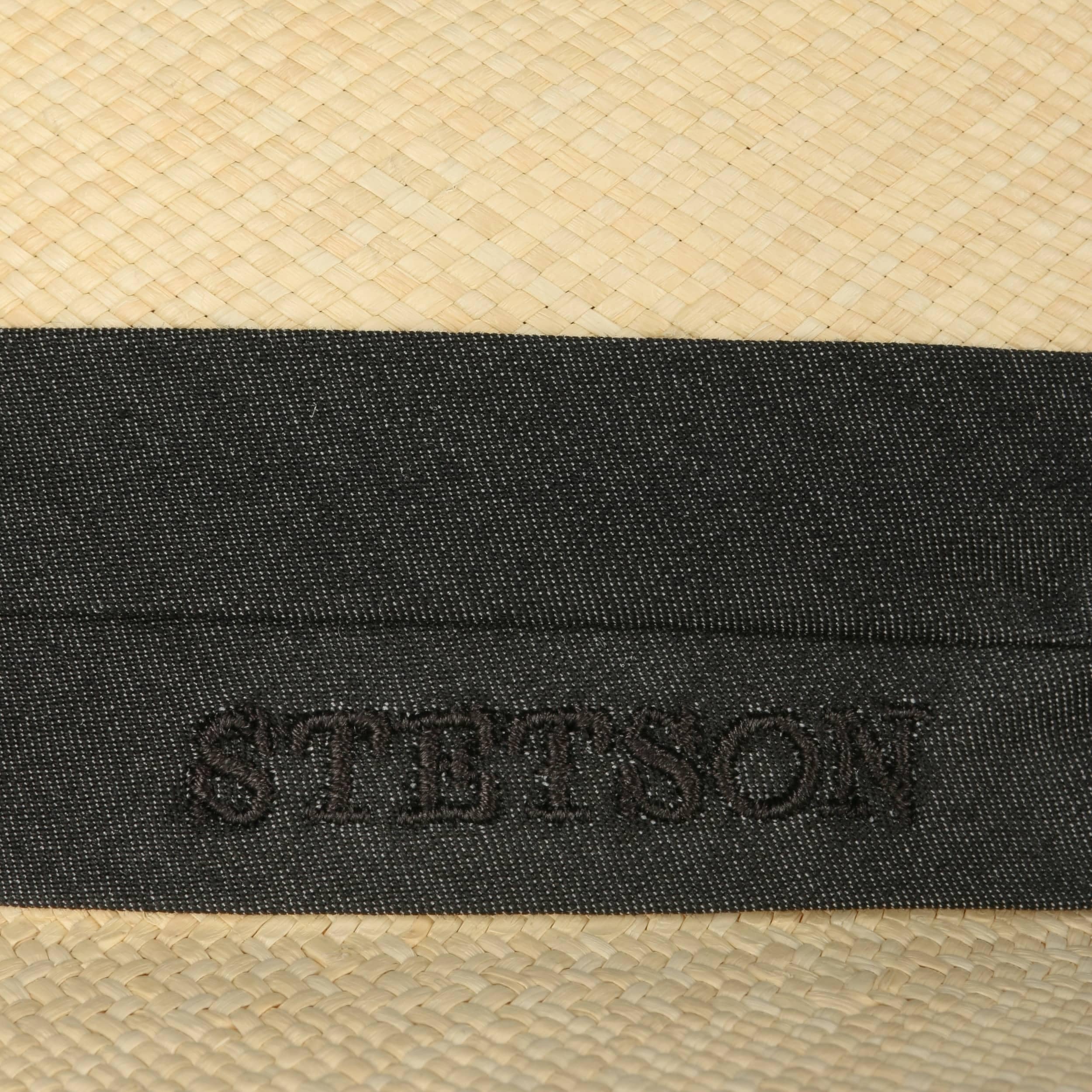 Stetson CHAPEAUSHOP Jenkins Chapeau Panama Bogart avec Bande en Tissu Protection UV 40 Fabrique en Italie Homme Printemps Ete