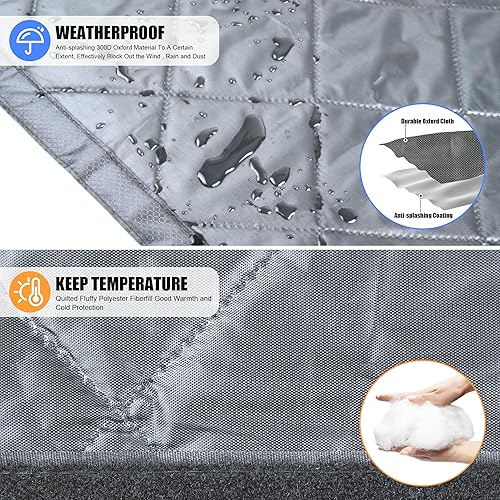 Miniatura 4 de Cortina magnética para puerta con aislamiento térmico, se adapta a puertas de 32 x 80 pulgadas, apertura central, tela Oxford duradera y fibra de