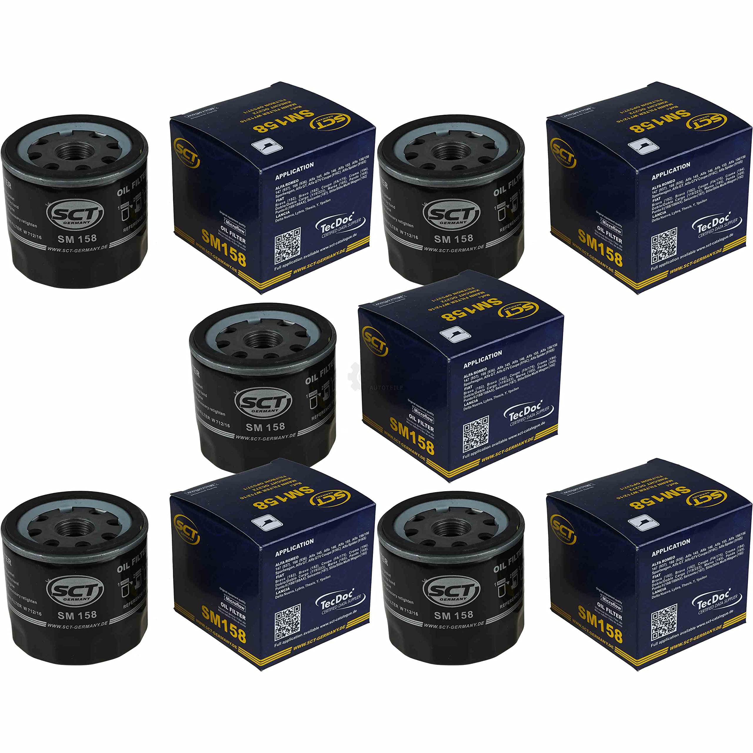 QR-Parts Set 85471112 SM 158 5 filtros de aceite originales SCT