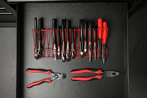 Miniatura 5 de ARES 62003 - Alicates rojos de 16 ranuras - Mantén los alicates organizados en el cajón de herramientas - Ranuras de 34 pulgadas que se adaptan a la