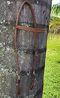 Cabeçada para cavalo -modelo goianinha tradicional em couro legítimo (Cera marrom)