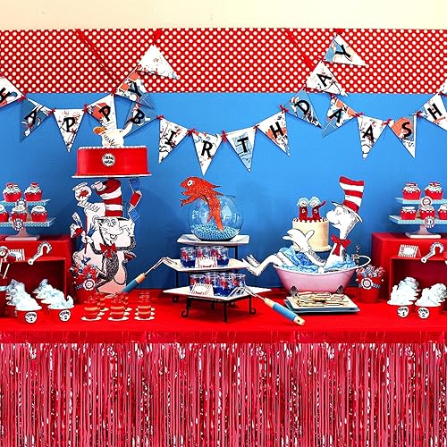 Miniatura 27 de Paquete de 6 faldas de mesa con flecos metálicos azules de 29 x 108 pulgadas para decoración de fiesta de oropel con flecos, cortinas de guirnalda