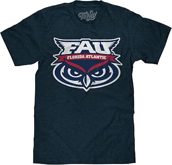 Tee Luv Mens FAU Owls Shirt - Florida Atlantic University Logo T-Shirt