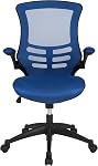 Flash Furniture Mid-Back chaise de bureau ergonomique pivotante en mesh bleu avec bras à bascule