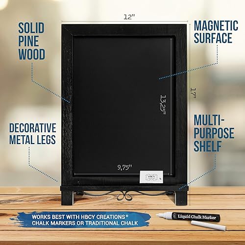 Vista 18 de HBCY Creations - Pizarra de madera rústica con patas para mesa, letrero de mesa estilo vintage para boda, pizarra pequeña para notas en la encimera