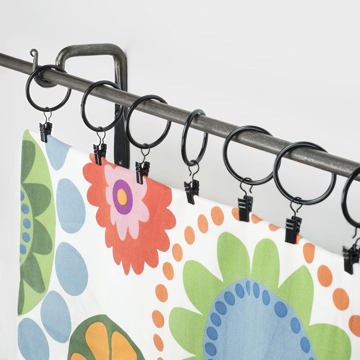 WALLNITURE Entryway Home Décor Wall Mounted Brackets with Hooks Hand Forged Wrought Iron Black Set of 2
