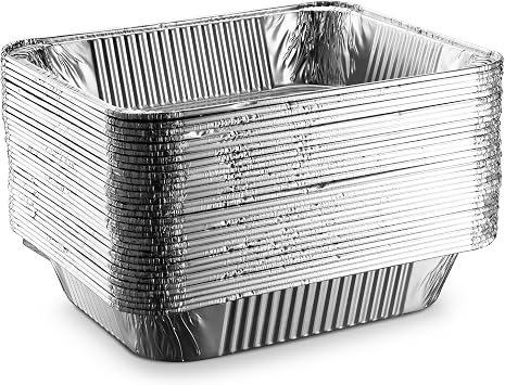 [30 Pack - 9"x13"] Propack Disposable Aluminum Foil Meal Prep Cookware Half Size Containers, Oven, Toaster, Grill, Cooking, Roasting, Broiling, Baking, Event, Take Out, Restaurant