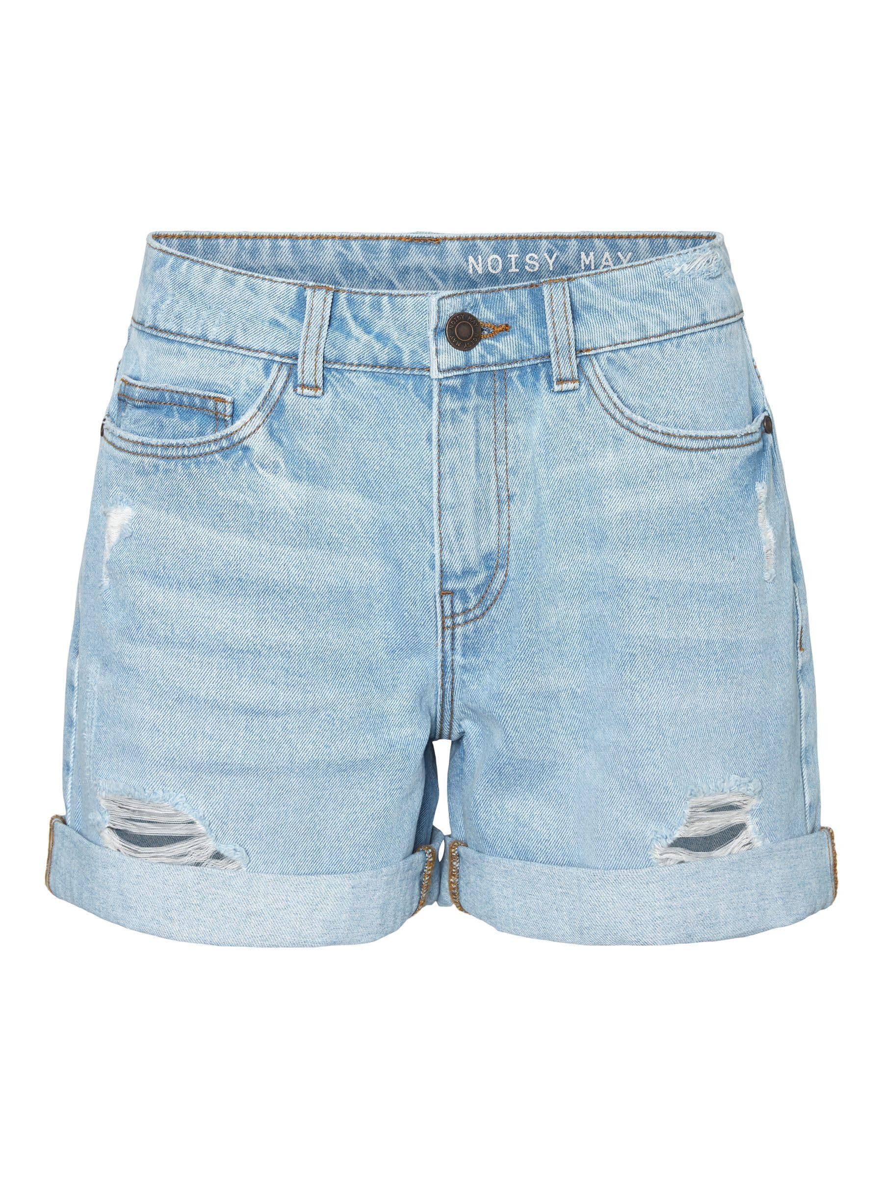 noisy may Women's Ripped Denim Shorts with Fold Over Hem-picture-31
