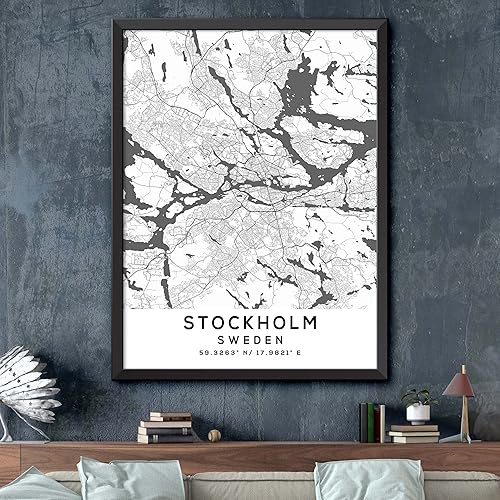 Miniatura 2 de Mapa de Estocolmo, Suecia, Light 2 (18x24)