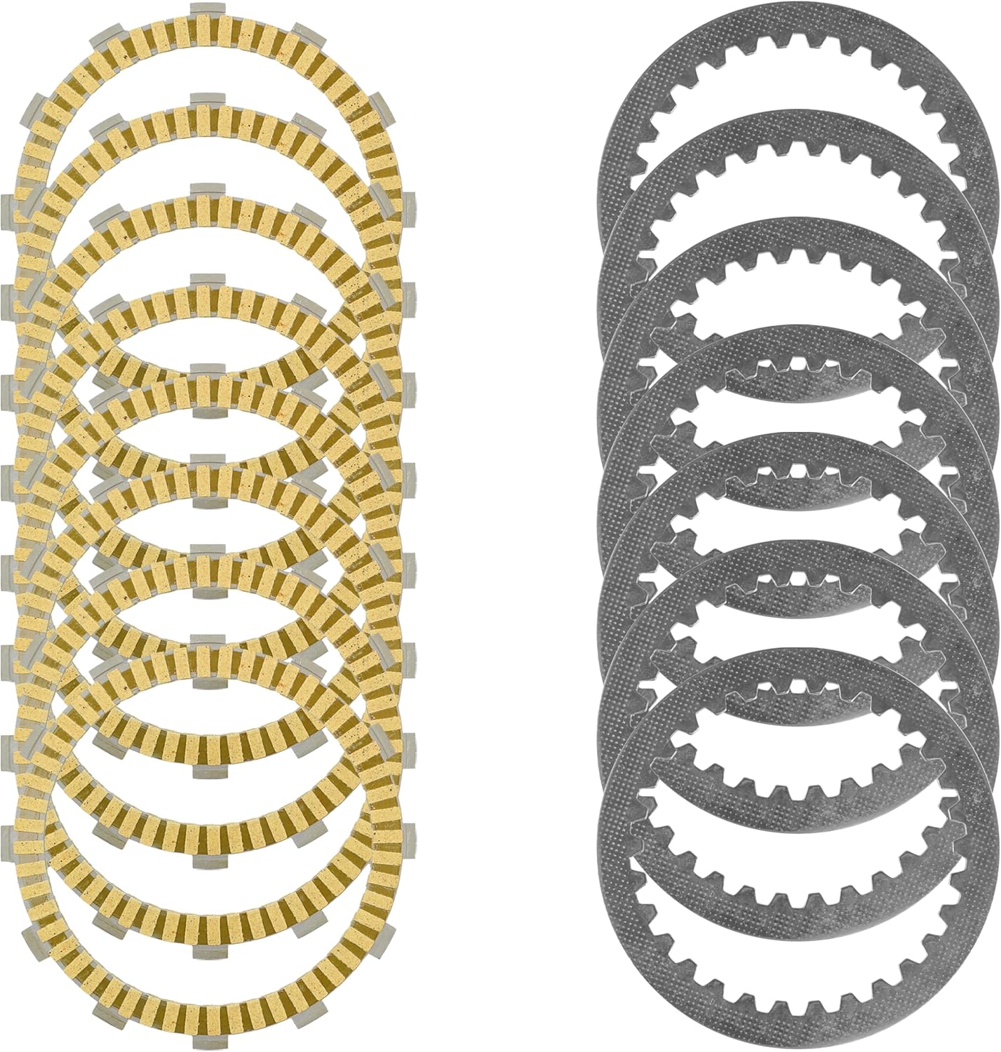 Caltric Clutch Friction & Steel Plate kit Compatible with Honda VF1100SA VF1100SAC V65 Sabre 1984-1985 / VF1100CA VF1100CAC V65 Magna 1983-1986 / VF1100C V65 Magna 1986