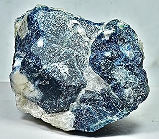 161 Gram Natural Fluorescent Sodalite Crystal Specimen Combined with Calcite