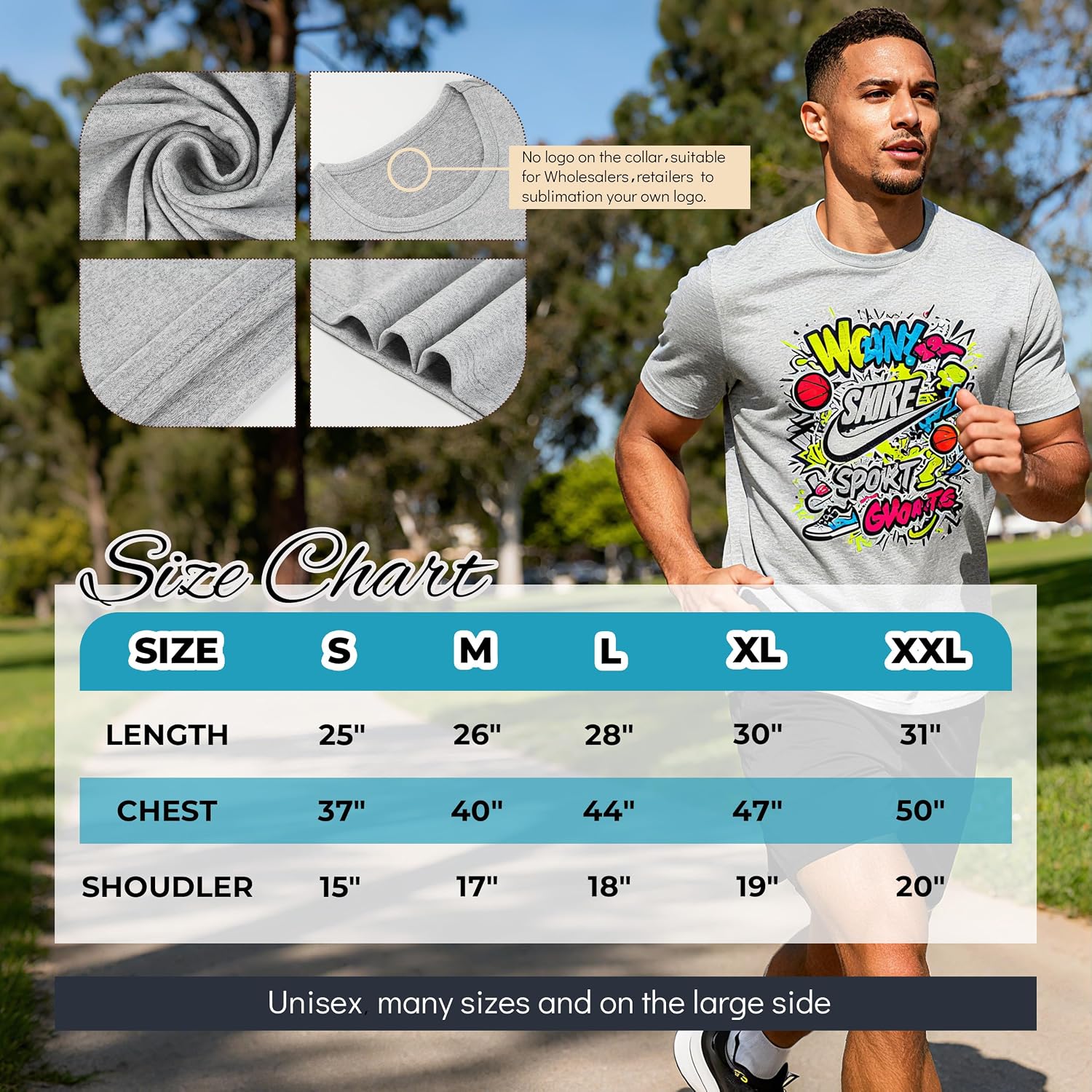 Joyclub 5 PCS Unisex Sublimation Blanks Bulk Polyester T Shirts for Sublimation Crew Neck Short Sleeve Wholesale DIY Gifts