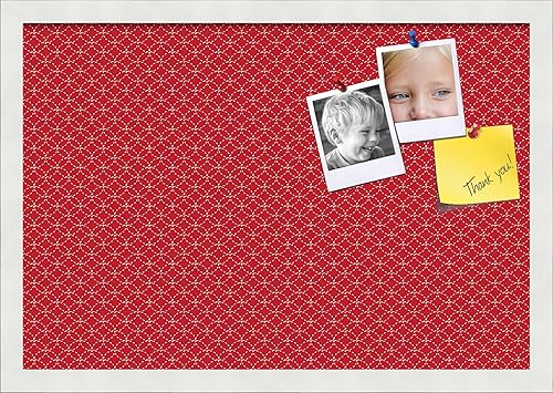 Miniatura 140 de PinPix Tablero de anuncios de corcho de 12 x 12 pulgadas. Este tablero decorativo enmarcado viene con diseño de círculos B W y un marco blanco