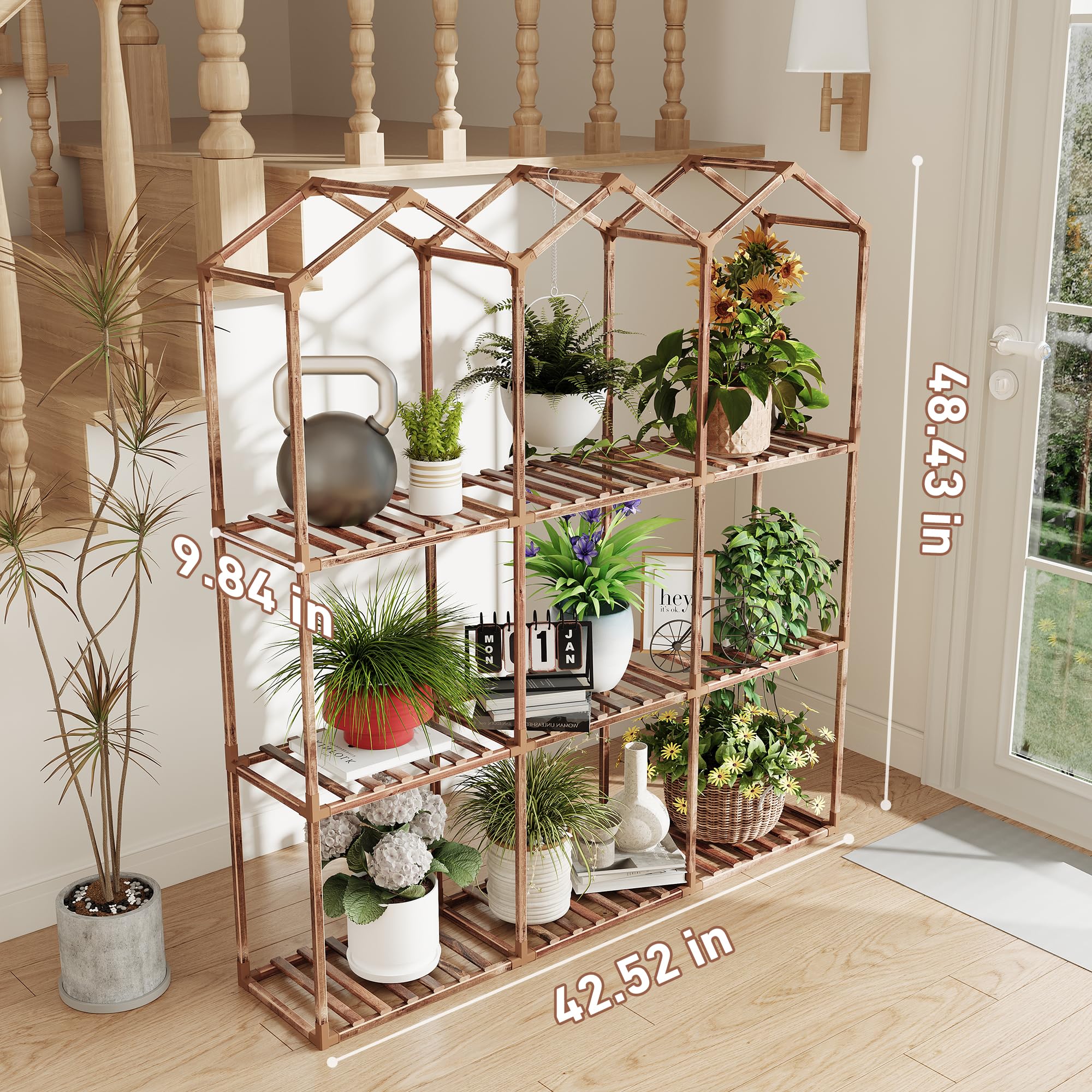 Tikea Plant Stand Indoor Outdoor Castle-shaped Plant Stand for