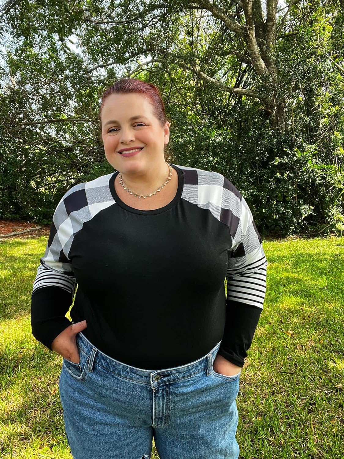 TIYOMI Plus Size Tops Women Raglan Long Sleeve Colorblock Leopard Flowers Camouflage Shirts Autumn Fall Winter Spring Soft - Image 2