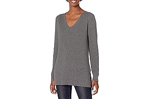 Women's Cotton Shaker Stitch Deep V-Neck Sweater: Experience Comfort and Style