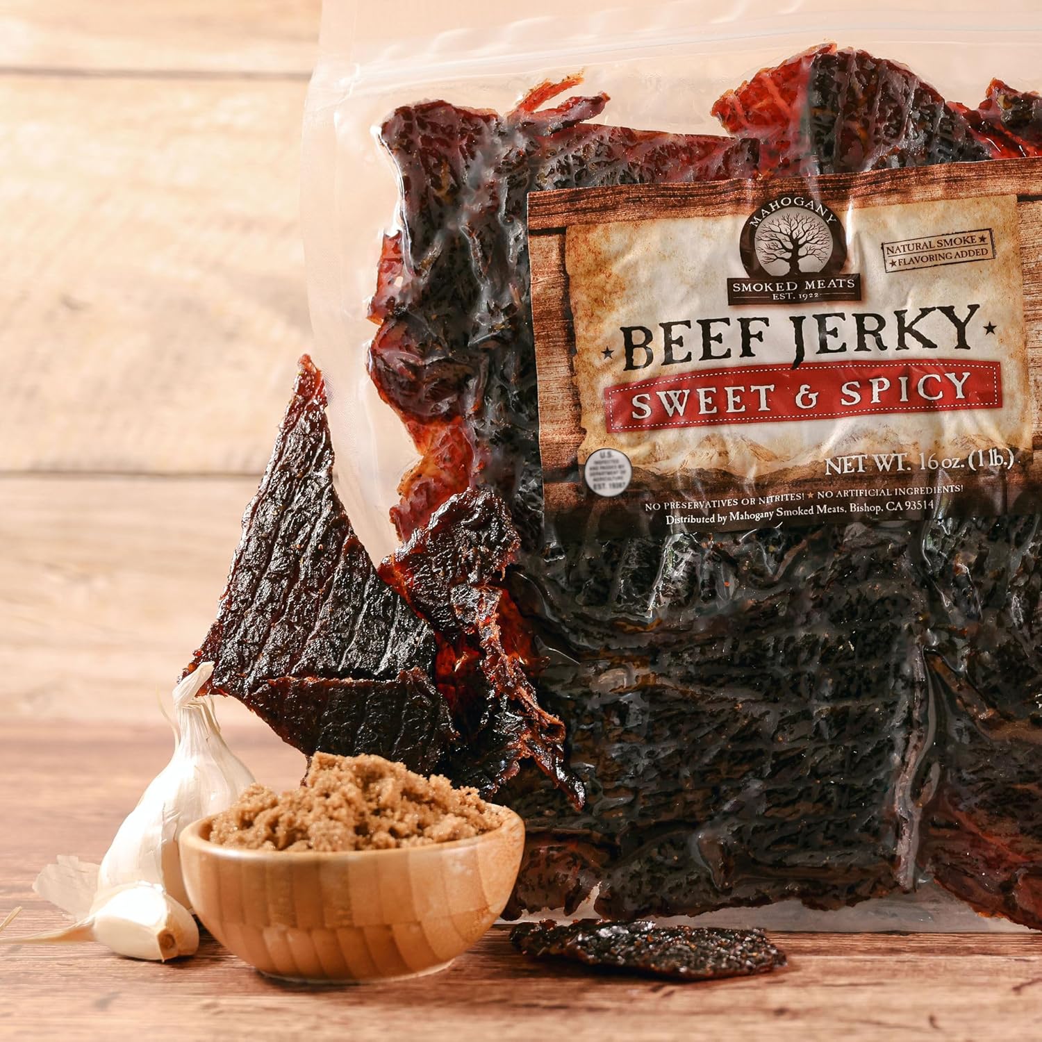 Mahogany Smoked Meats: Sweet N Spicy Beef Jerky - 16oz