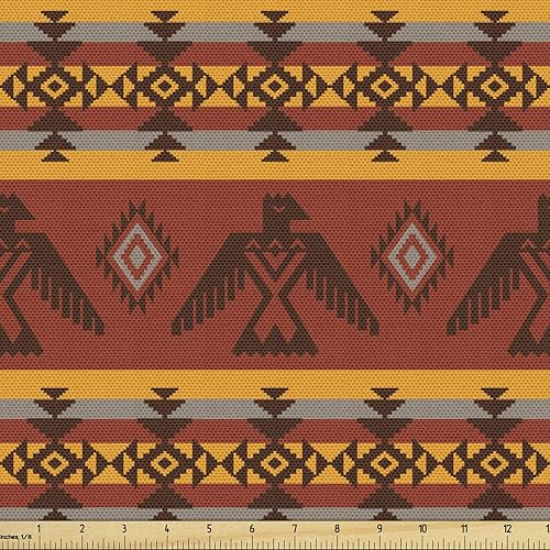 Vista 250 de Ambesonne - Tela multicolor con estampado digital por yarda Aqua Multicolor